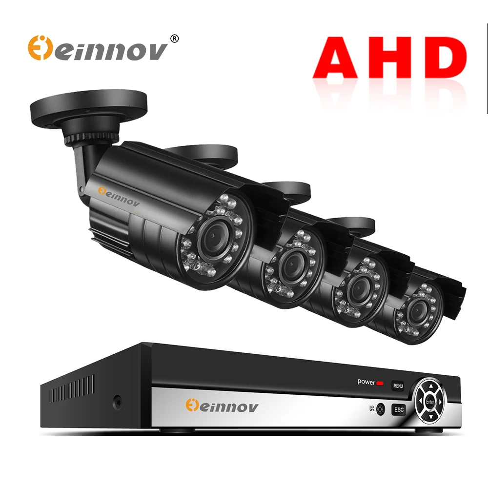 

Einnov 4CH 1080P Outdoor Home Security Camera System CCTV Surveillance Kit Video Monitoring AHD Camera P2P Night Vision 2MP HD