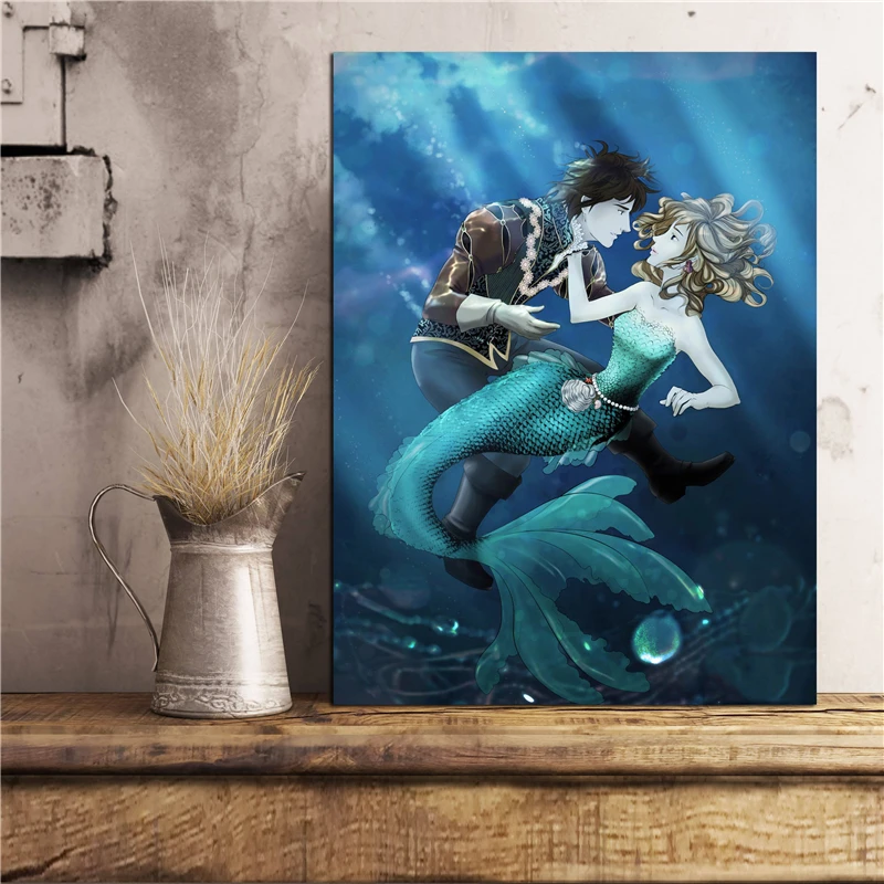 

Adventures Of The Little Mermaid Wall Art Canvas Poster And Print Canvas Painting Decorative Picture Office Bedroom Home Decor