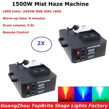 

1500W LED Fog Machine 24X3W RGB 3IN1 LED Smoke Machine Stage Fogger Mist Haze Machine Dj Equipments Disco Lights DMX Music Light