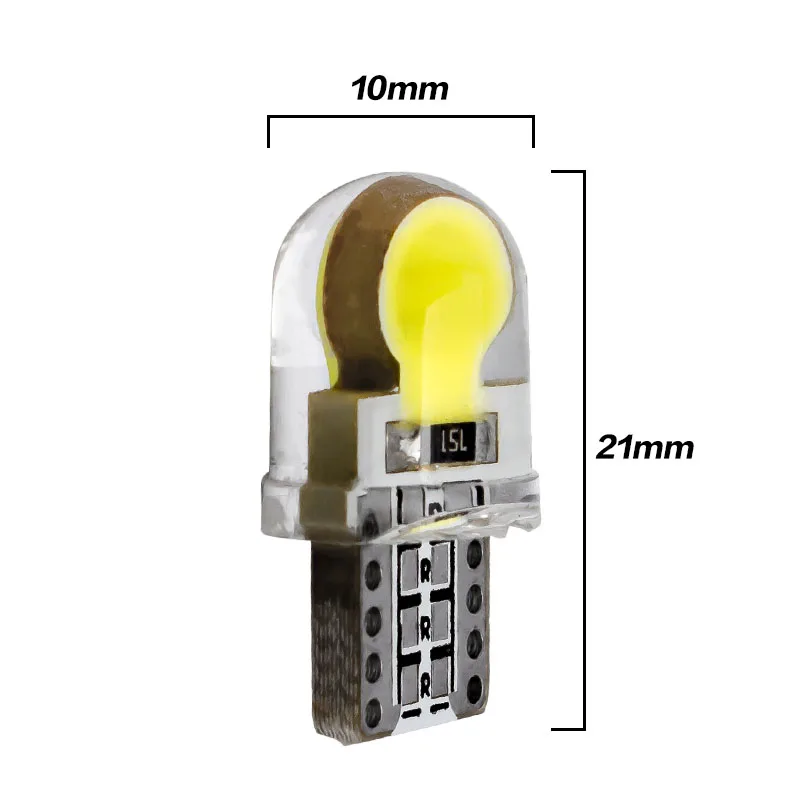 10PCS AutoT10 WY5W W5W LED Bulbs WY5W 168 501 COB Silicone Shell Car Dome Reading Lights Super Bright Wedge Turn Side Lamp 10X