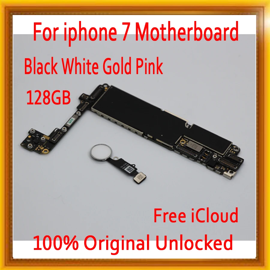 

128GB with IOS System for iPhone 7 4.7inch Motherboard with Touch ID,Original unlocked for iphone 7 Mainboards with Free iCloud