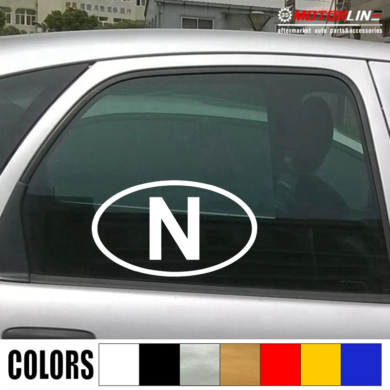 

Norway N oval country code Decal Sticker Car Vinyl Norwegian pick size color