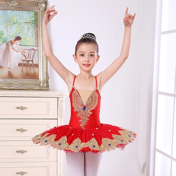 

Children's Little Swan Ballet Tutu Dance Dress Costumes Ballerina White Dress Kids Profession Dancewear Ballroom Dancing Dress
