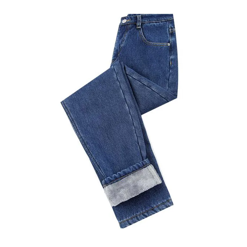 

Women Velvet Jeans Winter Trousers High Waist Warm Cowboy Pants Stretch Thicken Denim Pants Womens Winter Jeans Pencil Jeans