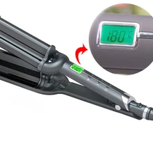 Профессиональные волнистые бигуди для волос, керамические щипцы для завивки волос, 3 зажима, волнистые бигуди