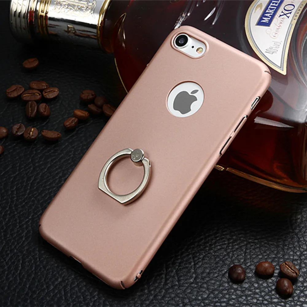 Simple Fashion Pure Colors Phone Case For iPhone X 10 5.8 inch Hard PC With Finger Ring buckle Back Cover Coque |