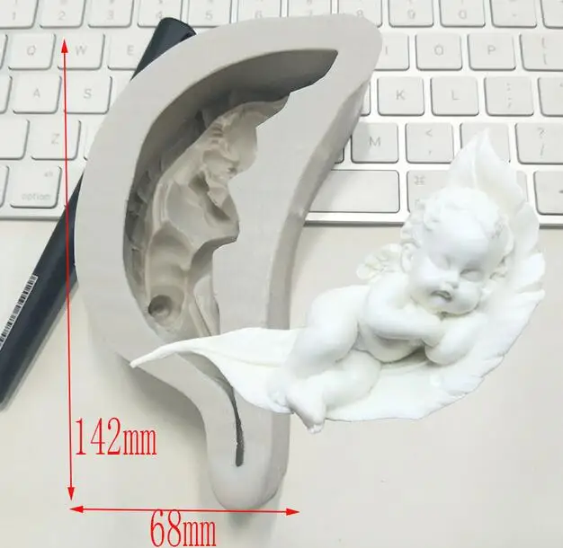 Cake Tools baby on leaf banana angel silicone mold Decorating Cupcake decorating Gumpaste fondant tool mould DIY | Дом и сад