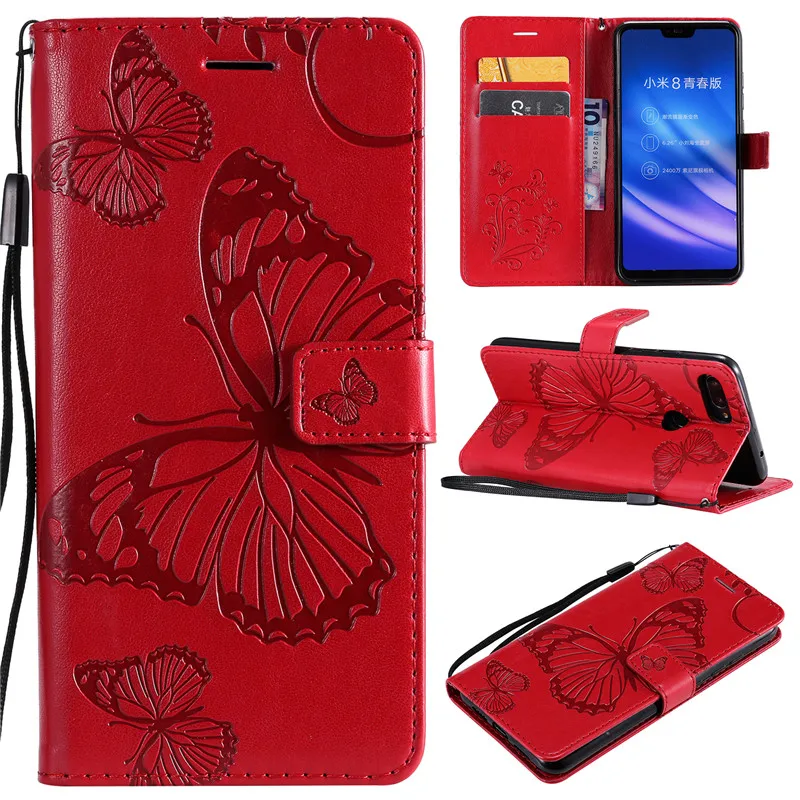 Magnetic PU Leather 3D Embossed Cat Tree Wallet Case For Xiaomi 8Lite Flip Wallet Phone Case Cover For Xiaomi 8Lite Case Coque (26)