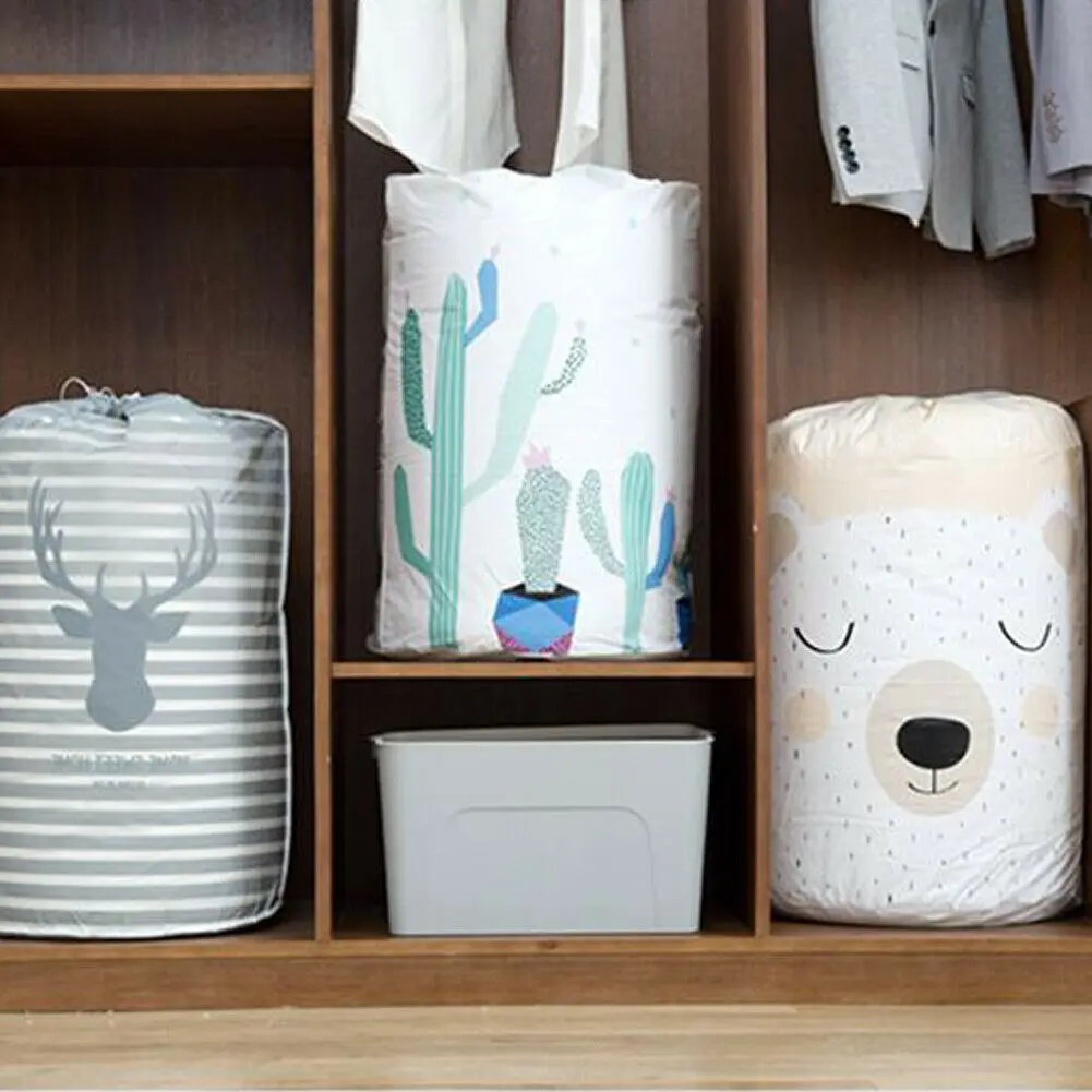 

Cute Panda Bunny Waterproof Kraft Paper Storage Bag For Children's Room Decoration Laundry Pouch Sundries Toys Basket Bags