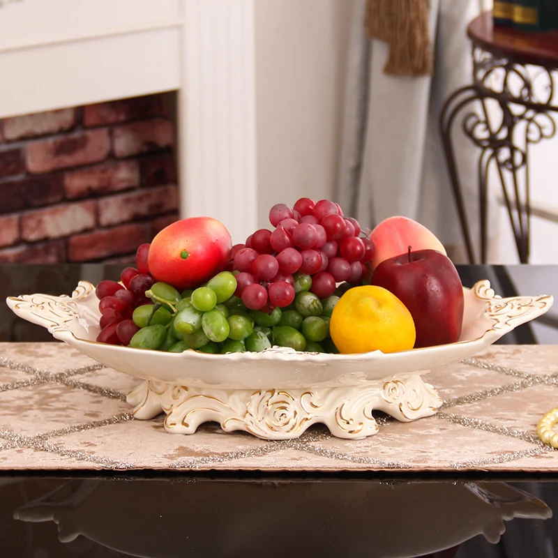 كبير الفاخرة السيراميك الفاكهة لوحة غرفة المعيشة الإبداعية الأوروبية طبق فاكهة المنزل الراقية طاولة القهوة الديكور lo831255