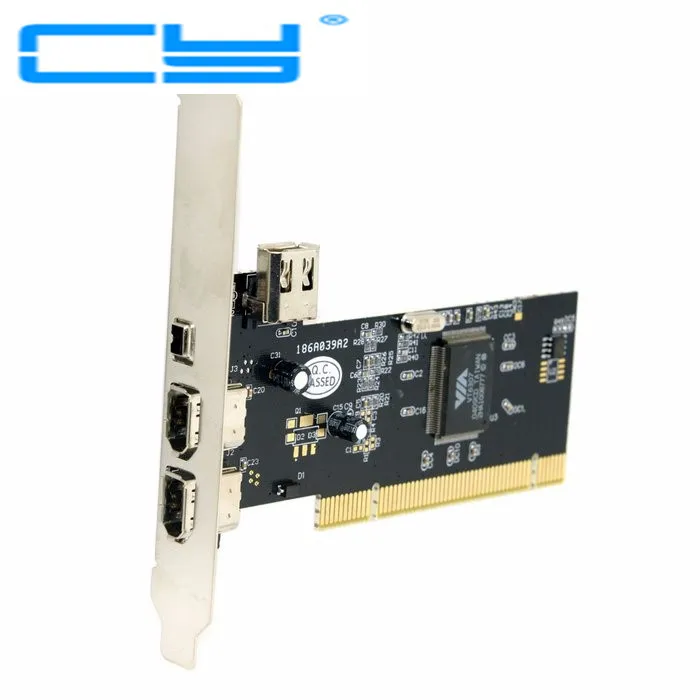 

PCI Firewire 1394 port 400 IEEE 1394 pci express 1394A Dual 6pin & 4pin 3 Port Card Work for Windows 7 & 8