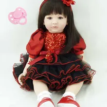 60 см мягкий силиконовый винил Reborn Baby Doll игрушки Реалистичные 24 дюймов принцесса для маленьких девочек куклы подарок на день рождения ребенка