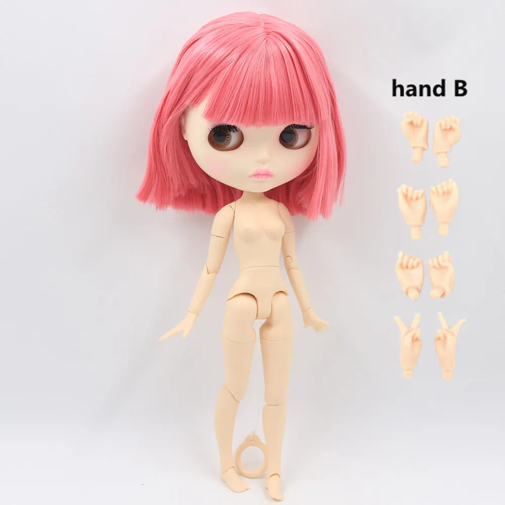 ICY Nude Blyth кукла для серии No. BL2476 шарнир тело розовые волосы резные губы матовое лицо - Цвет: like the picture