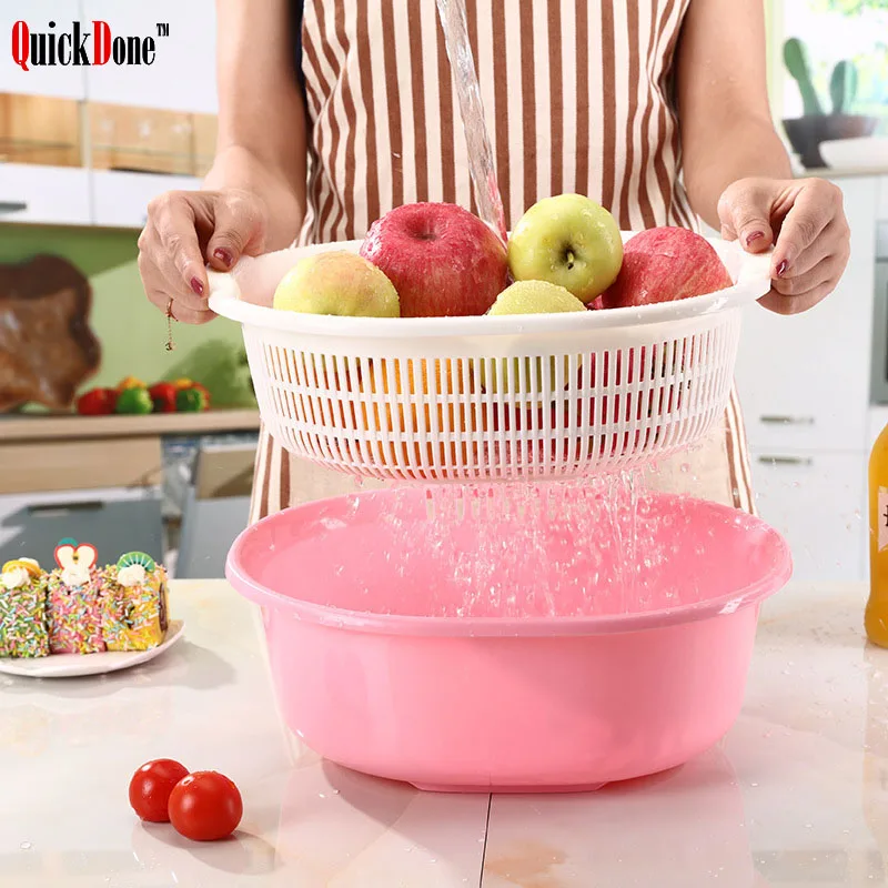 

QuickDone Plastic Fruit Basket Storage Boxes Kitchen Sink Drain Basin Wash Fruits Pots Vegetables Cleaning Tool AKC5102
