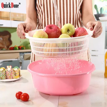 

QuickDone Plastic Fruit Basket Storage Boxes Kitchen Sink Drain Basin Wash Fruits Pots Vegetables Cleaning Tool AKC5102
