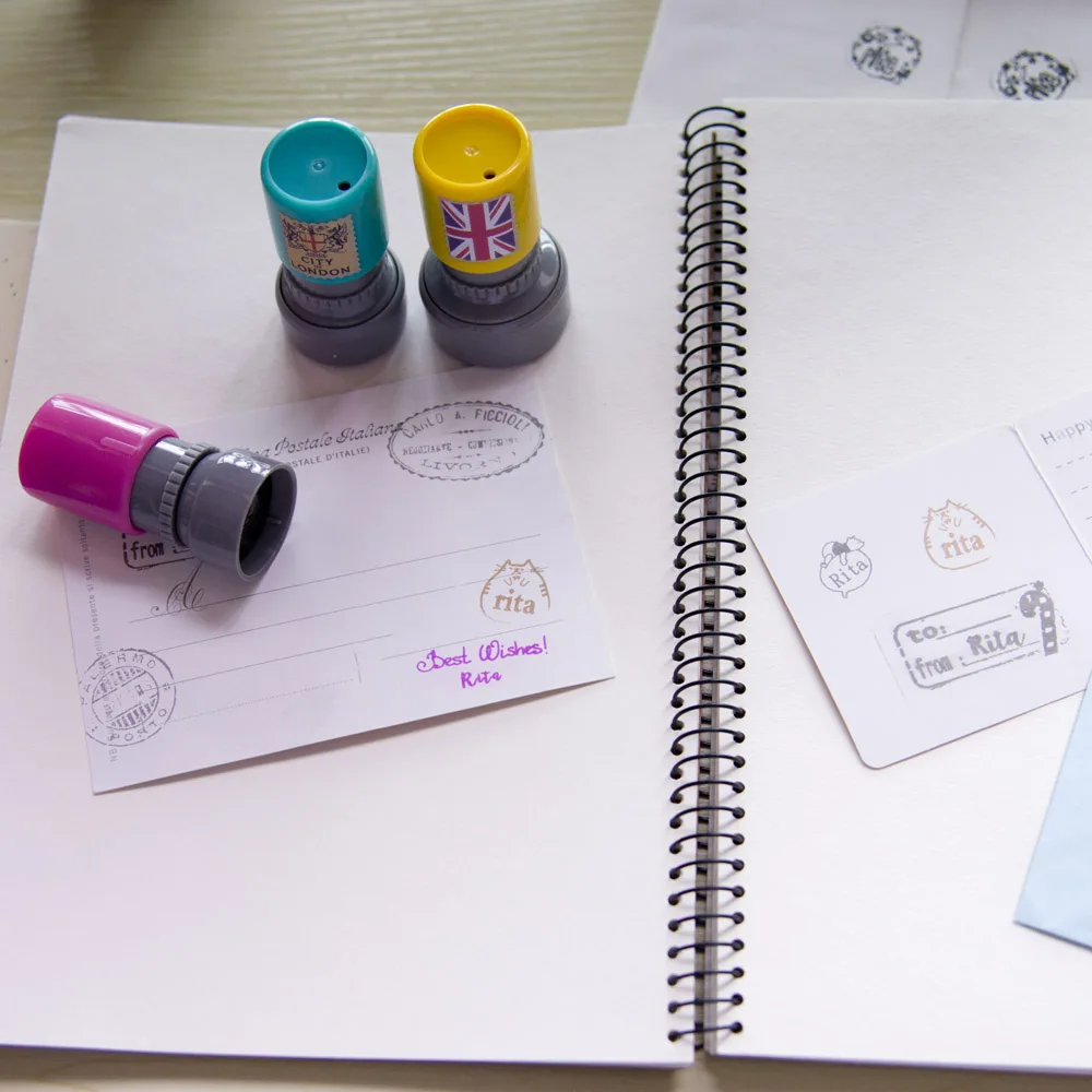 Индивидуальный Фоточувствительный Маленький Штамп DIY ваш мультяшный штамп с именем DIY Скрапбукинг карточки для дневника Свадебные украшения