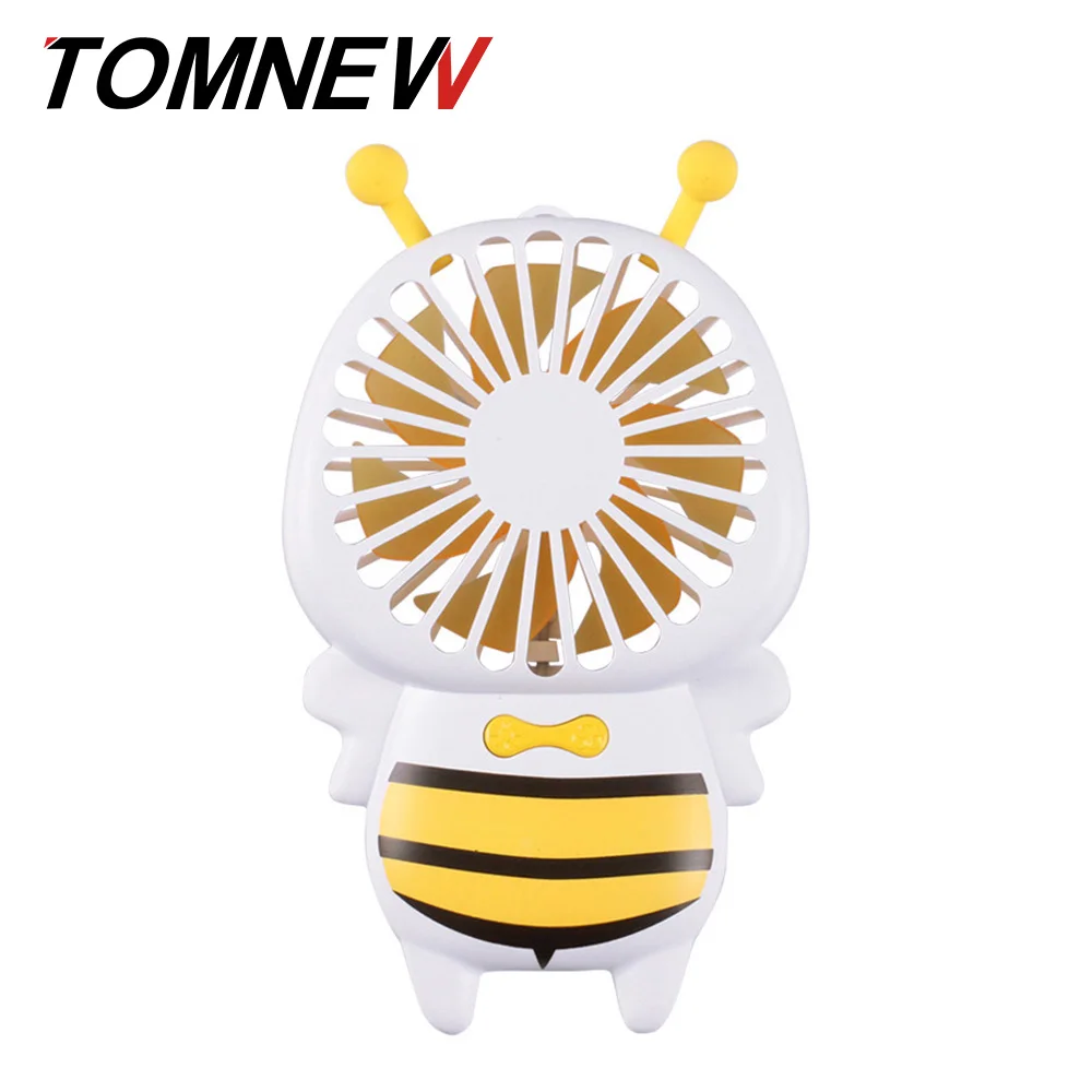 

TOMNEW USB Fan Mini Portable Handy Bee Shape Fashion Thin 400mA Rechargeable Fan with Led Light for Girls Home Travel Outdoor