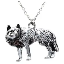 Occident Vintage Retro Men Silver Wolf Long Chain Charm Necklace Pendant Jewelry