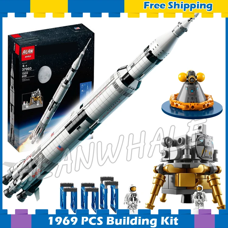 

1969pcs Apollo Saturn V Model Building Blocks 37003 Assemble Children Kid Gifts sets Compatible With Lego