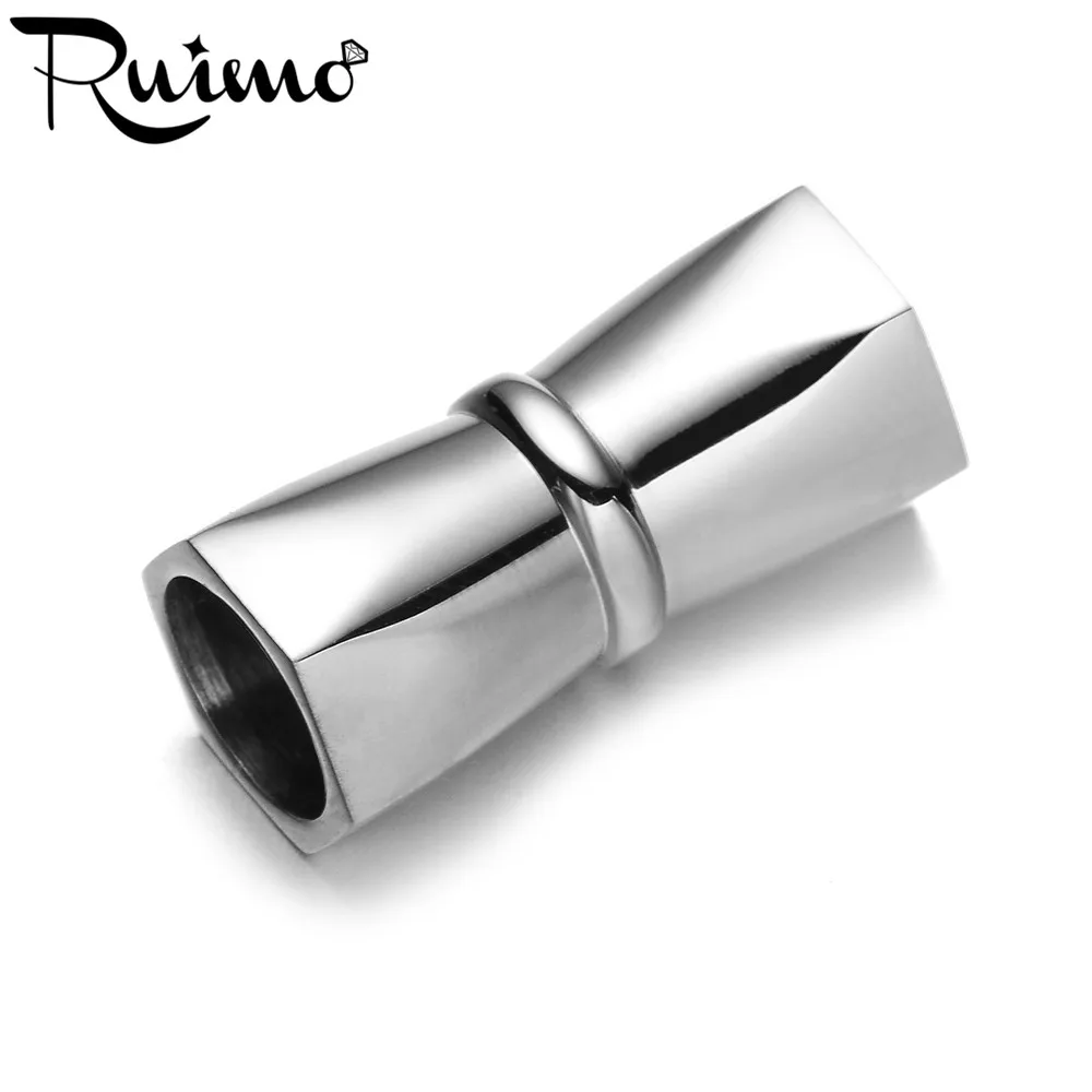 

RUIMO On Sale 6mm Hole 316l Stainless Steel Magnetic Clasp fit Round Leather Cord Magnetic Buckles For Bracelets Making Findings