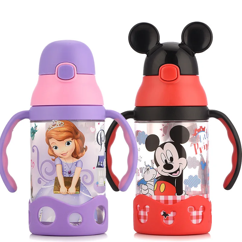 

Disney baby cup children's sippy cup learn to drink cup baby kettle leak-proof baby drink cup with handle