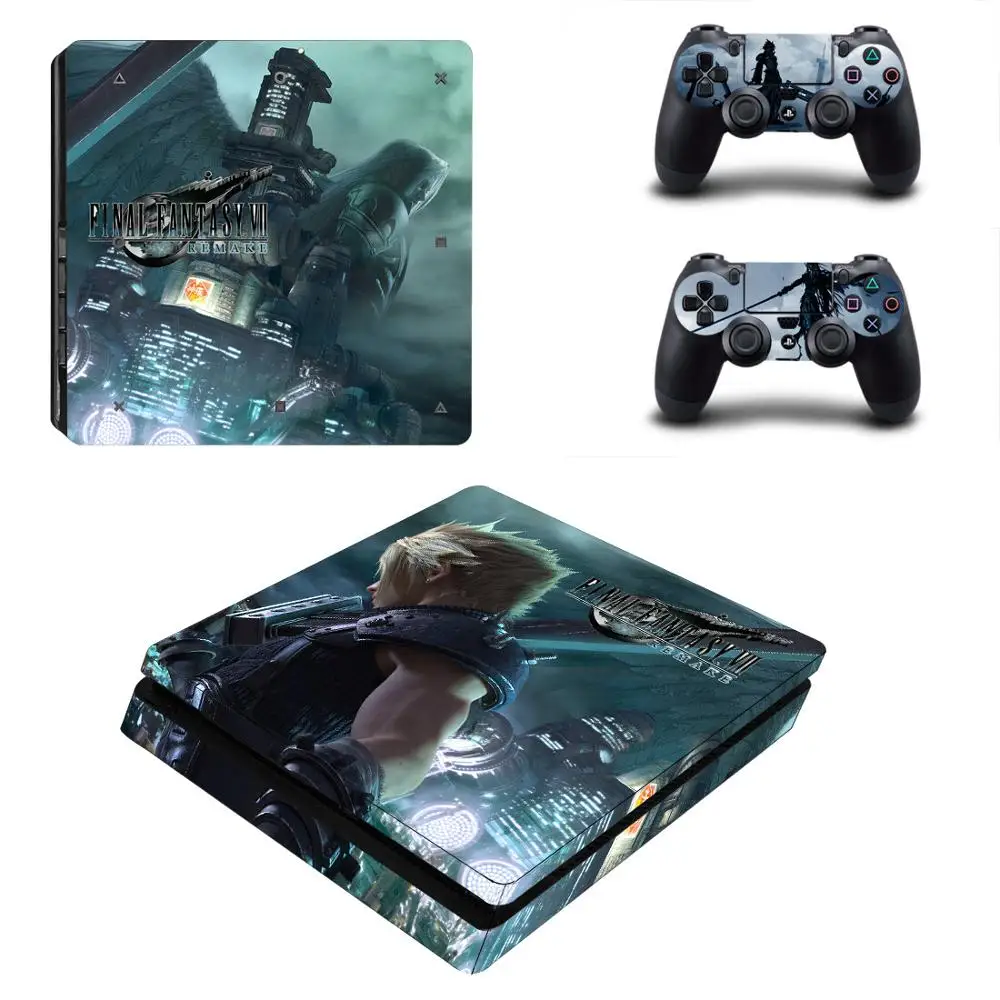 PS4 Slim Skin Sticker Final Fantasy VII Stickers PS 4 Slim Decal Cover For Sony Playstation 4 Slim Console and Controller