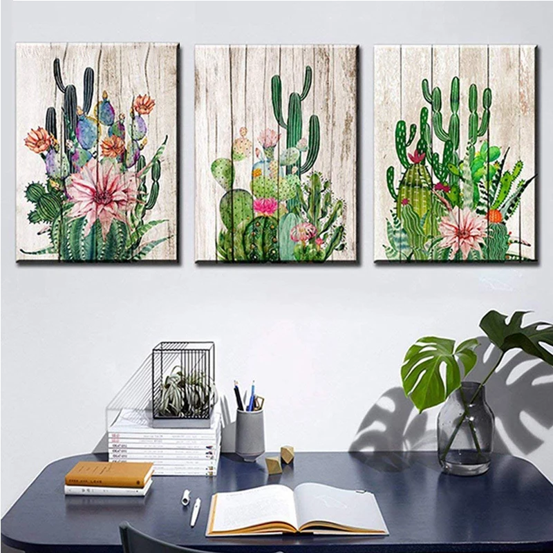 

Full Diamond cross stitch kits Art Simple Life Green Cactus Desert Plant Diamond Painting Flowers diamond embroidery decor gift