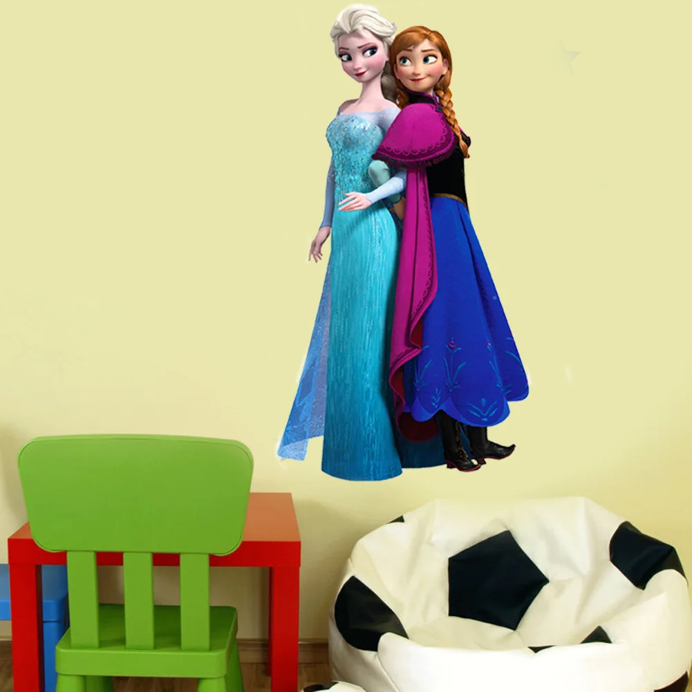 Disney Cute Kids Cartoon Frozen DIY Sticker Children's Room Decoration Kindergarten Elsa Princess Waterproof Removable Stickers