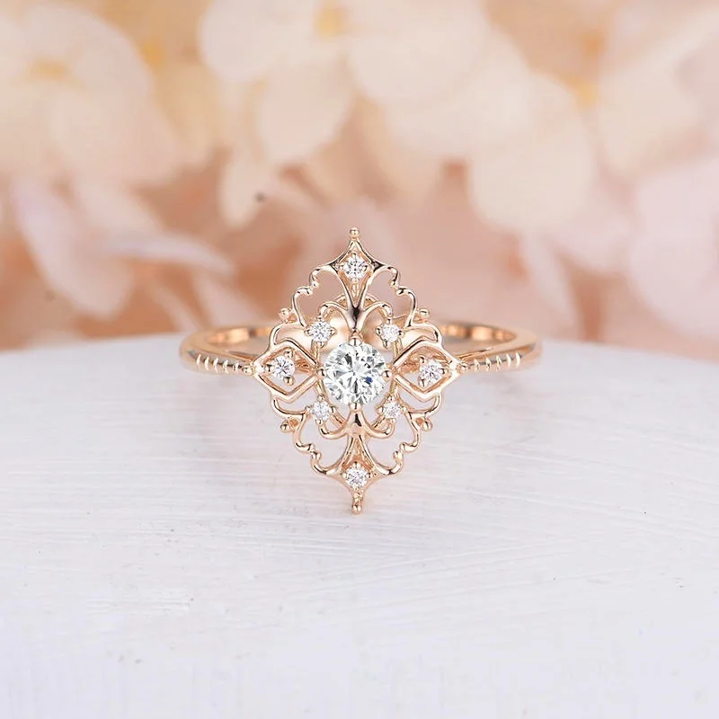 

New Delicate Ring Rivet Zircon Ladies Elegant Wedding Party Ring Size 6-10
