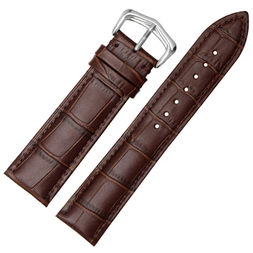 PEIYI ремешок для часов из мягкой телячьей кожи ремешок для часов 18 мм 20 мм 22 мм 24 мм кожаный ремешок аксессуары для часов браслет для Cartier - Цвет ремешка: Brown