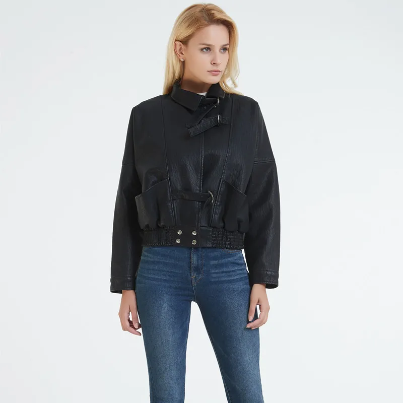 Женская короткая куртка больших размеров, блейзеры, осень, искусственная кожа, комбинированный искусственный мех, черная куртка, женские свободные локомотивные блейзеры