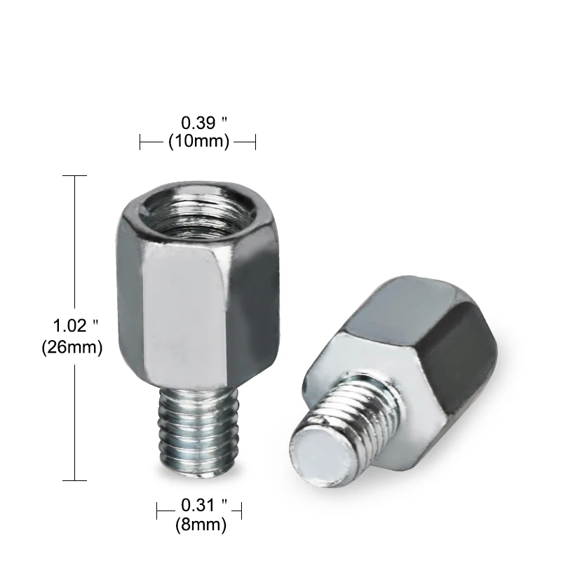 Urbanroad 2 шт. мотоциклетное зеркало заднего вида винт 10 мм до 8 мм Резьбовой Адаптер конверсионные болты мотоцикл зеркальный винт