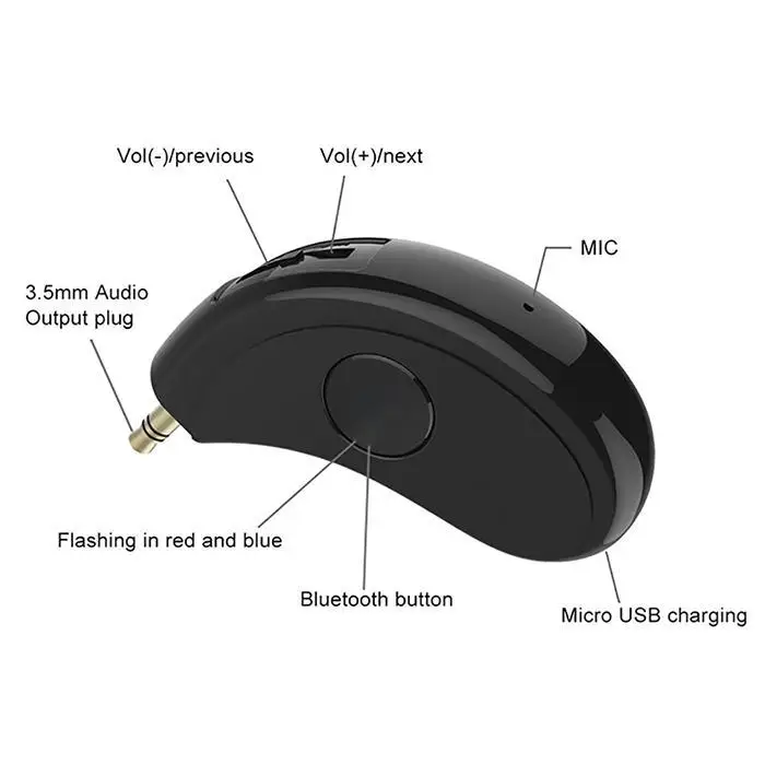 4,2 беспроводной автомобильный Bluetooth адаптер аудио MicroUSB 4,2, EDR музыкальный приемник 10 м Регулировка громкости стерео 1 Мбит/с