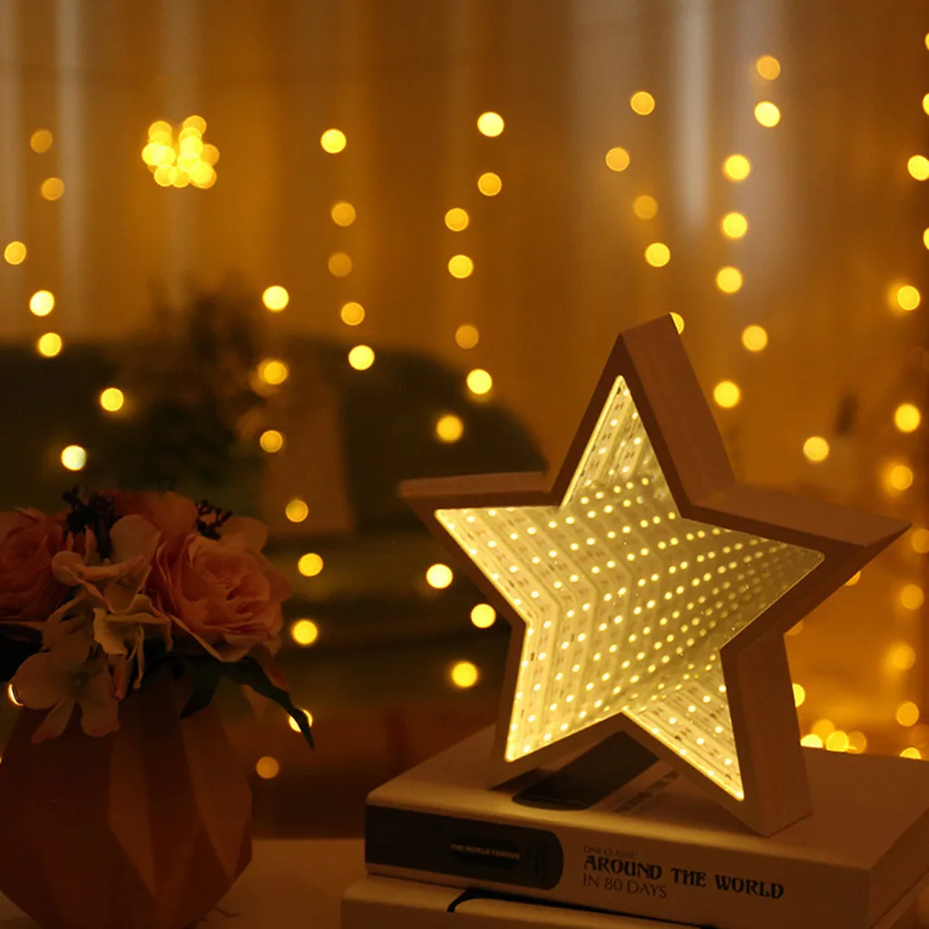 

Night Light Star Idea Light Infinity Mirror Tunnel Lamp Mirror Tunnel light Home LED Idea Gift Creative Mirror Star type7.689