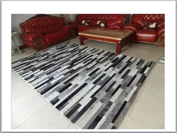 

Fashionable art carpet 100% natural genuine cowhide leather carpet for outdoor playground