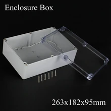 263*182*95 ММ Новые Пластиковые Электронные Проект Box Корпус Прибора Электрические с прозрачный прозрачная крышка 263 х 182 х 95 ММ