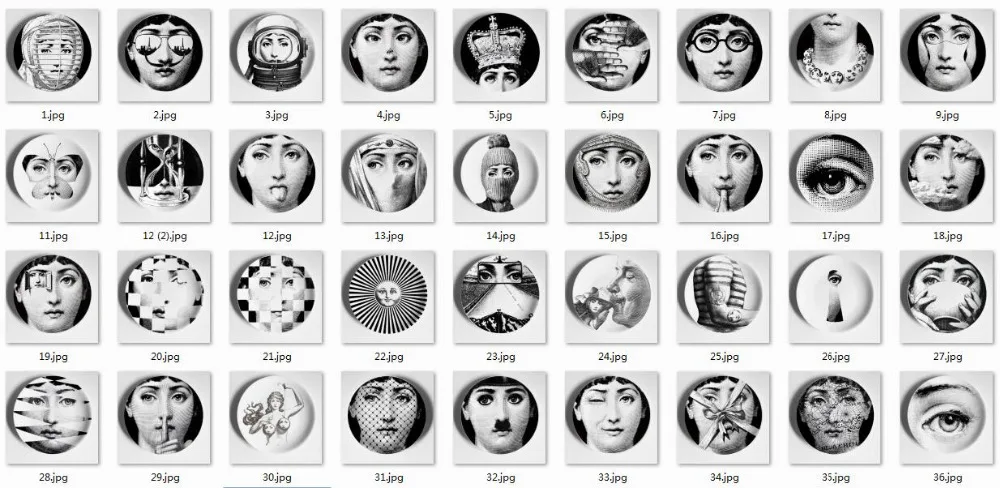 Rosenthal Piero fornasetti таблички черный/белый иллюстрации висит блюда по производству образцов/дома/отеля Декор Кавальери уход за кожей лица керамические изделия