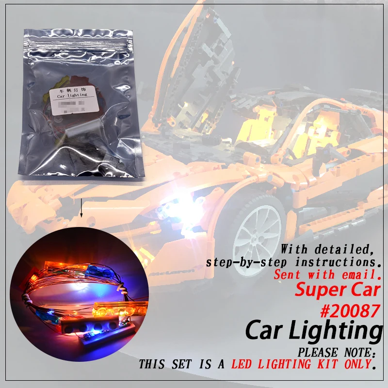 

Led Light Set (only light included ) For legoings MOC 16915 Super Car Compatible 20087 Technic Building Blocks Bricks Bricks