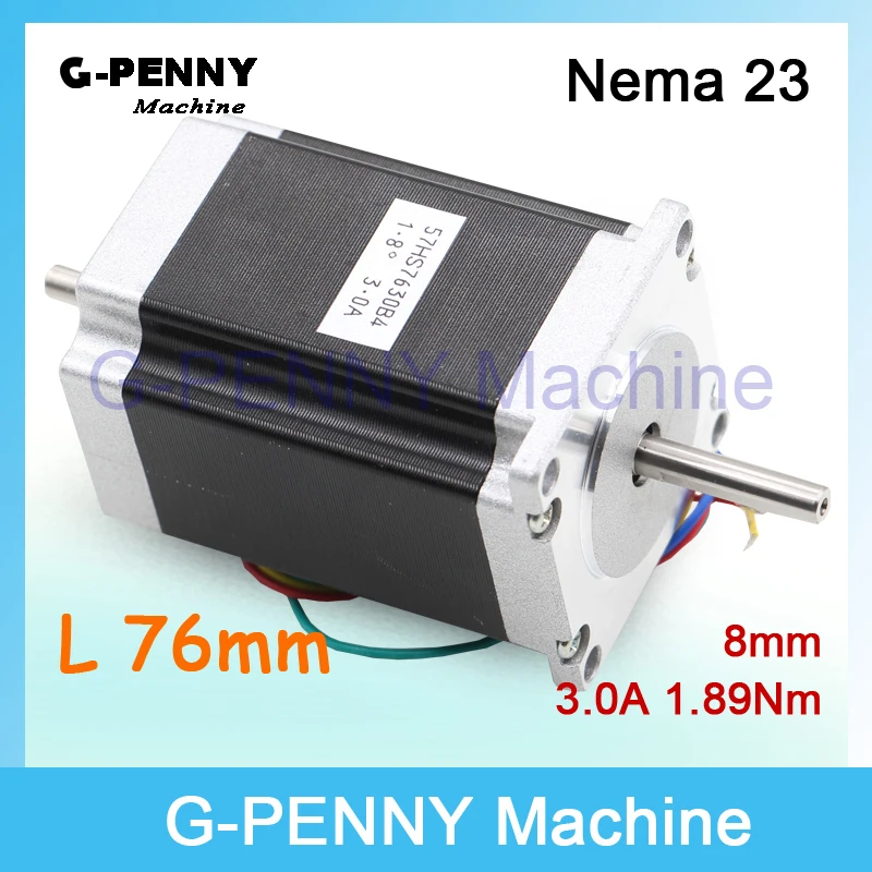 NEMA 23 ЧПУ шаговый двигатель 57 x мм 76 двойной вал 8 1.89N.m nema 270Oz-in 3A для станка с и 3D