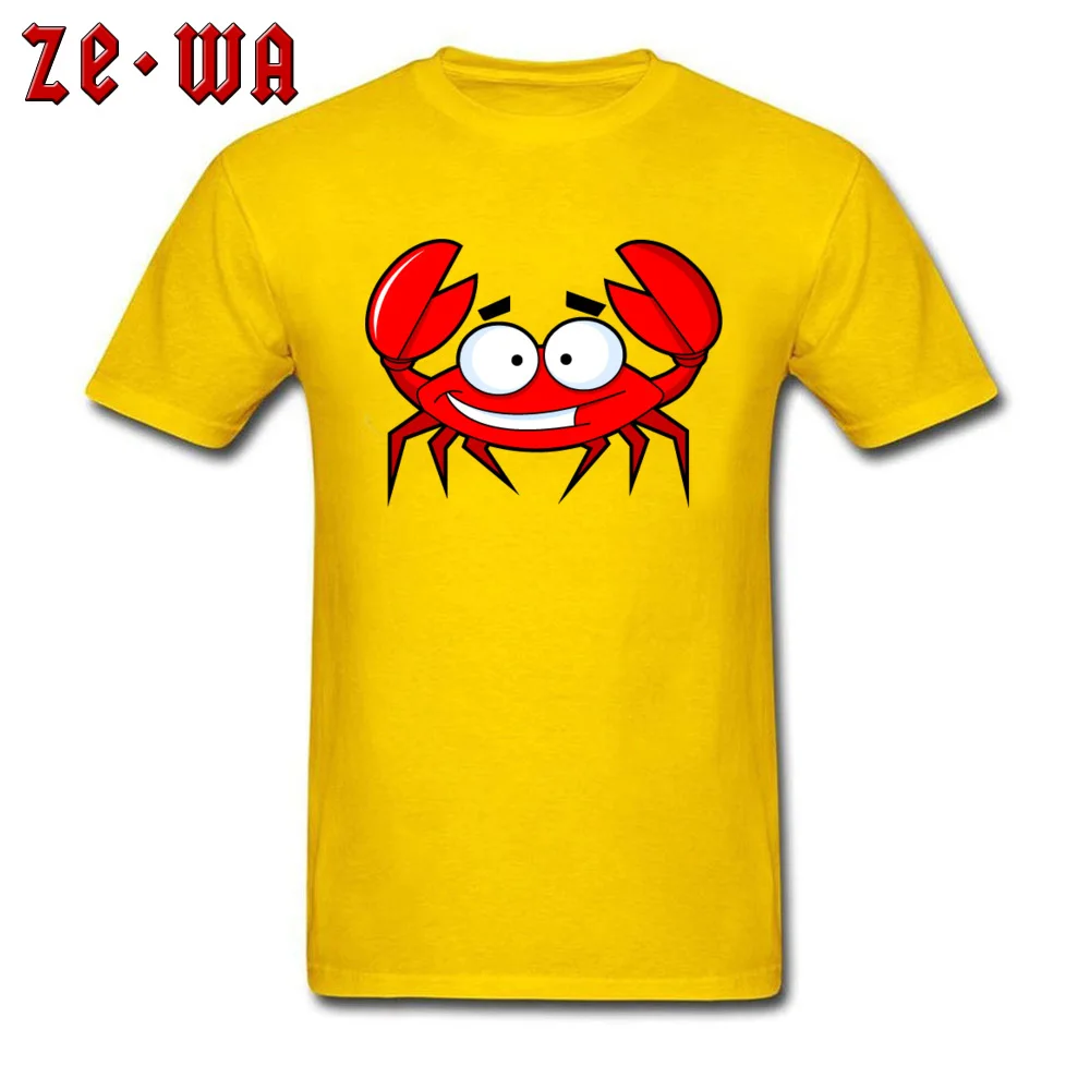 ClassicGroup Short Sleeve Tops & Tees Summer Fall Hot Sale Crewneck 100% Cotton T Shirt Student T-shirts Red Crab  Red Crab yellow