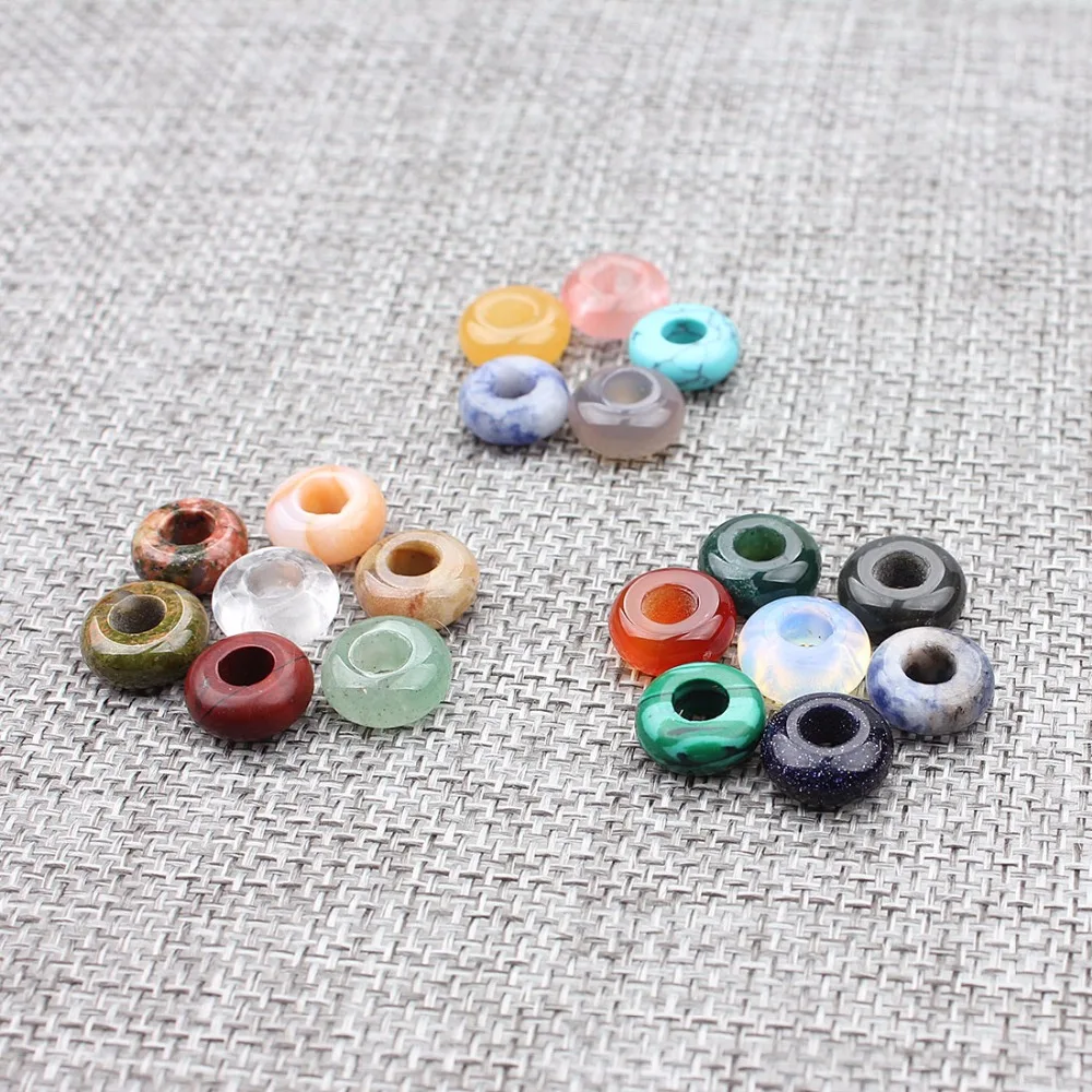 

10 Pcs/lot Natural space beads Stone Murano European Bead Fit For Charms Bracelet Jewelry Accessories Making