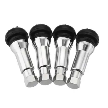 

VODOOL 4Pcs/Set TR414 Chrome Tubeless Tyre Valve Stem Caps Snap In Wheel Tire Air Port Valve Core Stems Rubber Dustproof Cover