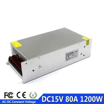 

Universal 15V 80A 1200W Switching Power Supply Transformer 220V 110V AC to DC15V Power Adapter For CNC Machine Led Light CCTV