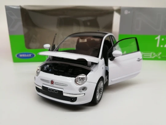 FX 1:24 Fiat 500 2007 белый сплав модель автомобиля литье под давлением металлические игрушки подарок на день рождения для детей мальчиков