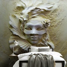 Пользовательские Настенные обои 3D стереоскопические тисненые в маске красота Абстрактное Искусство Настенная живопись гостиная вход спальня обои