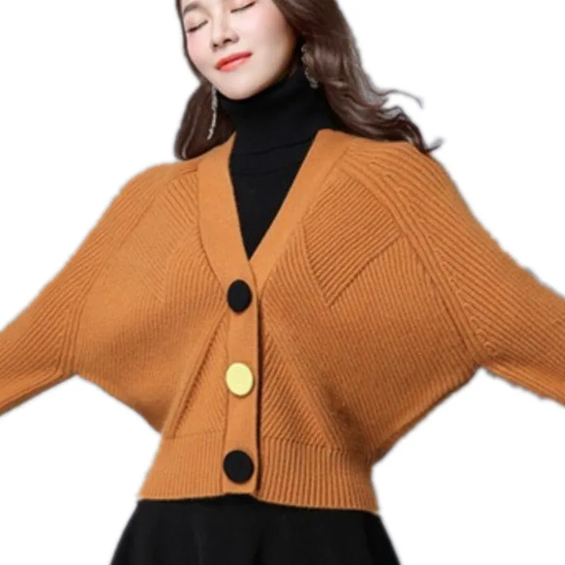 

new Sweaters 2018 Women loose knit cardigan jacket female bat sweater