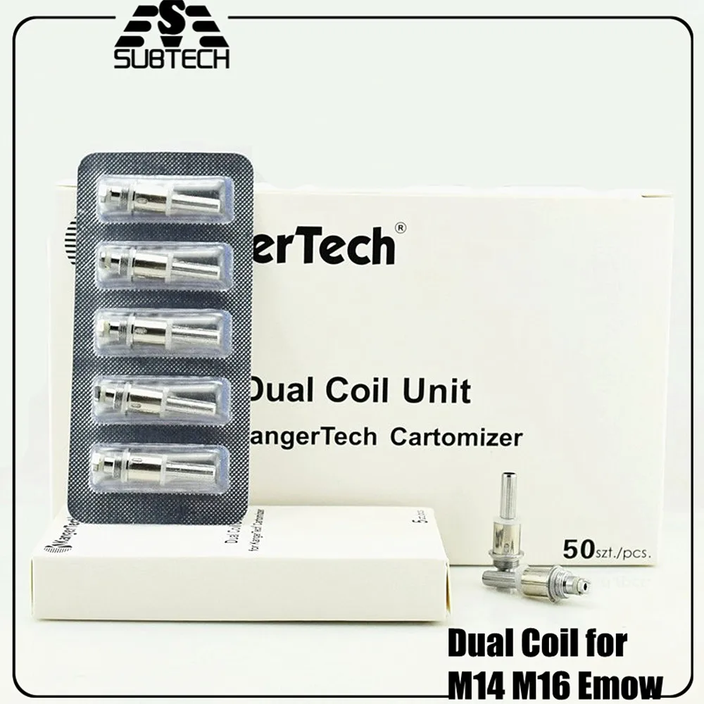 

5pcs, electronic cigarette replacement atomizer dual coil fit T3D M14 vaporizer evod m16 coil m16 atomizer Electronic Cigarette