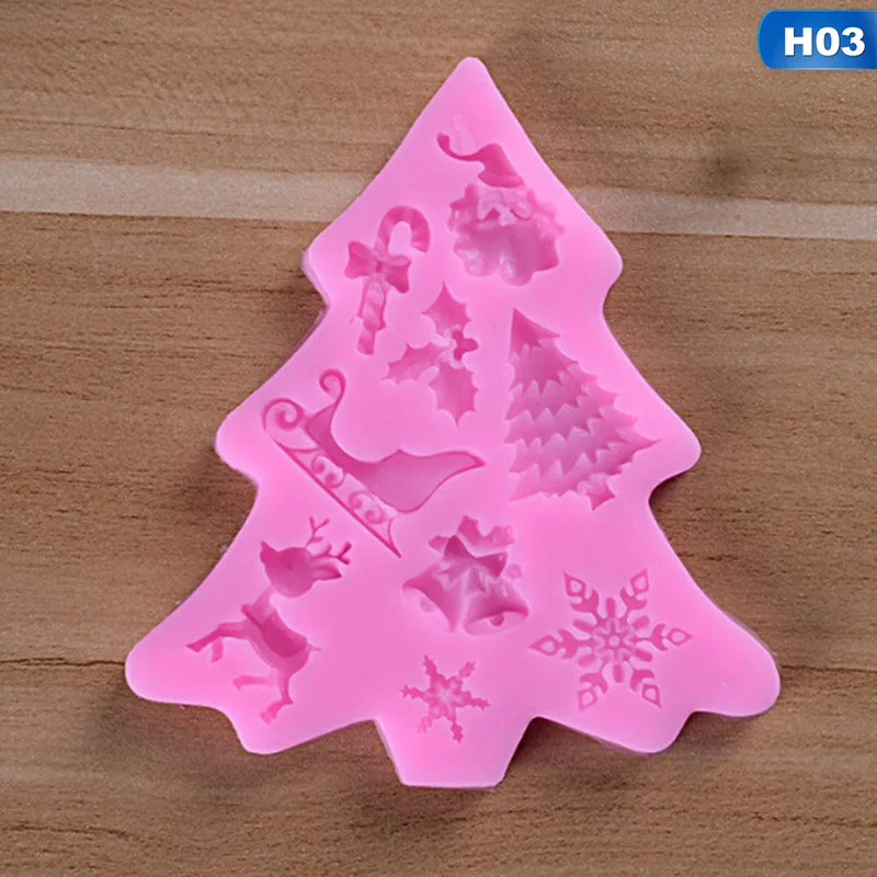 

Snowman Snowflakes Christmas Tree Bells Fondant Silicone Mold Chocolate Mould Party Cake Decorating Tools DIY