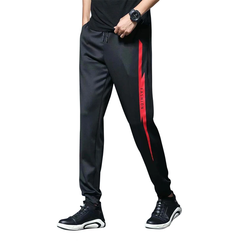 Весенние спортивные штаны, мужские спортивные штаны, тонкие штаны для взрослых, повседневные штаны для бега, бодибилдинга, высокое качество, спортивные штаны - Цвет: K904 Black red