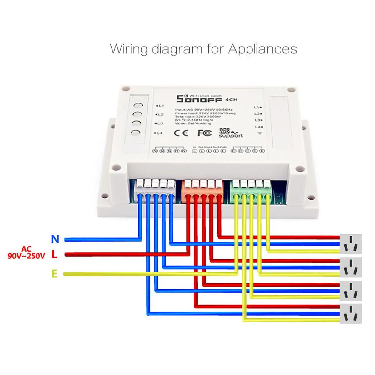 Sonoff 4CH R2 Pro R2 433 МГц банда RF беспроводной пульт дистанционного управления Умный дом Wifi модуль умный переключатель инчинг интерлок реле Alexa Google